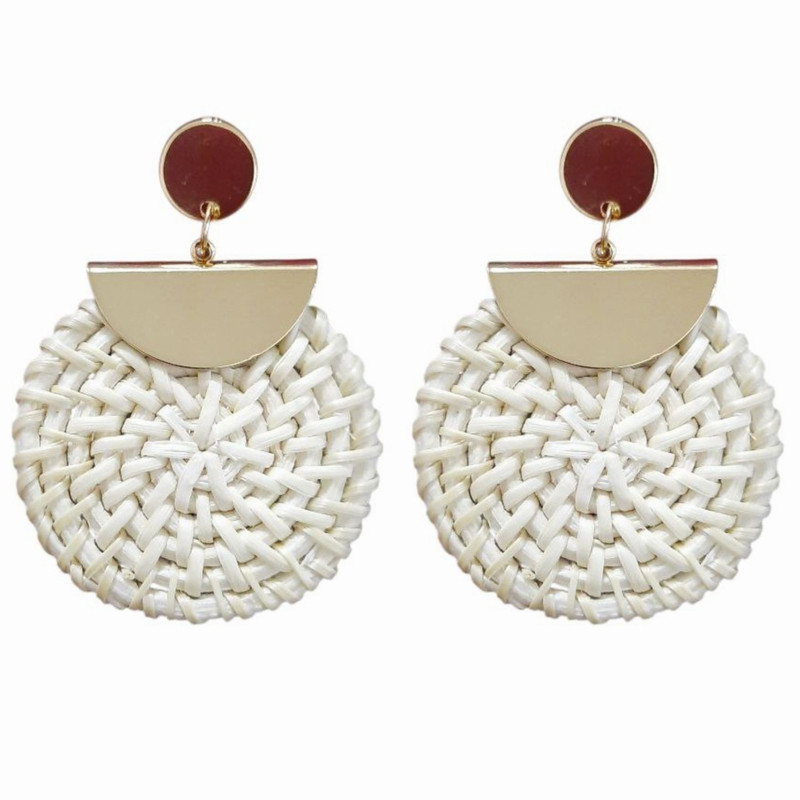 گوشواره دخترانه مدل حصیری کد mn024