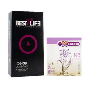 کاندوم بست لایف مدل Delay بسته 12 عددی به همراه کاندوم ایکس دریم مدل Ultra Thin بسته 3 عددی