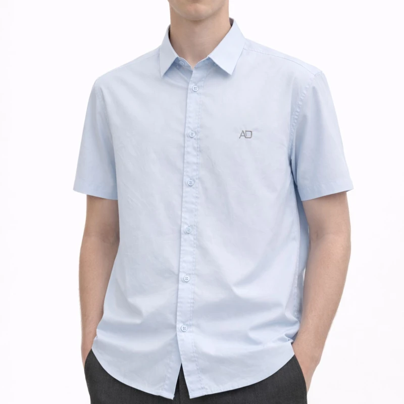 پیراهن آستین کوتاه یقه برگردان مردانه مدل مجلسی