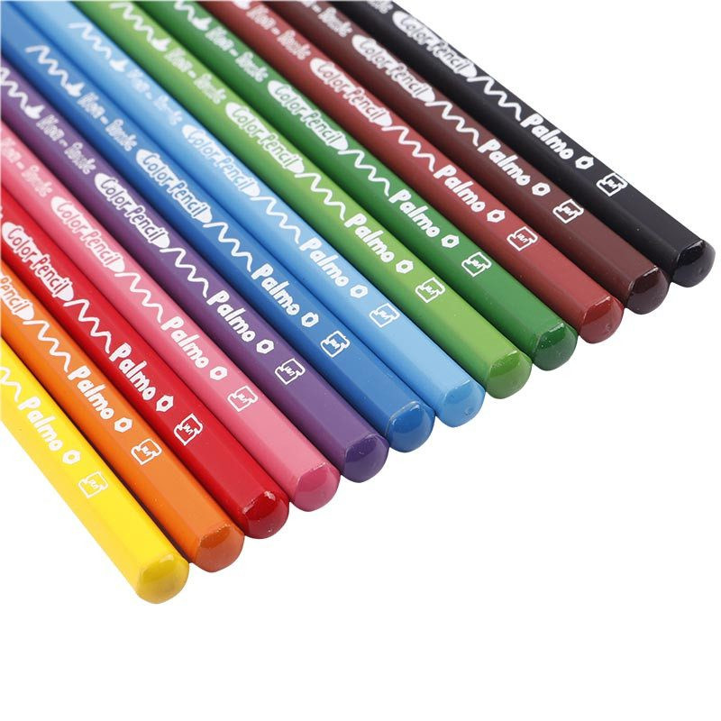 مداد رنگی 12 رنگ پالمو مدل بیکران کد 110 به همراه دفتر نقاشی