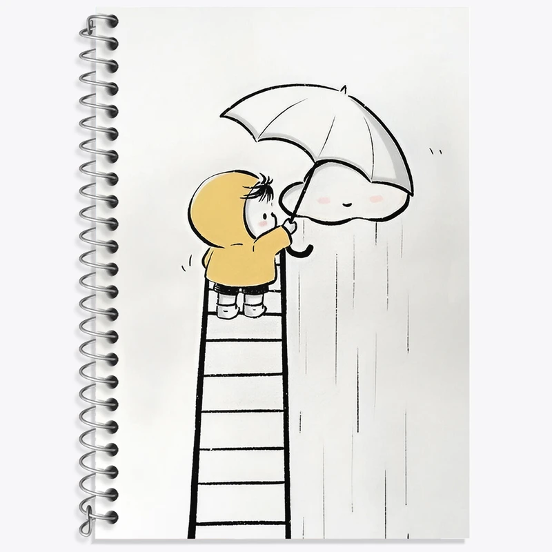 دفتر زبان 50 برگ خندالو مدل دو خط طرح کودکانه کیوت کد N3268