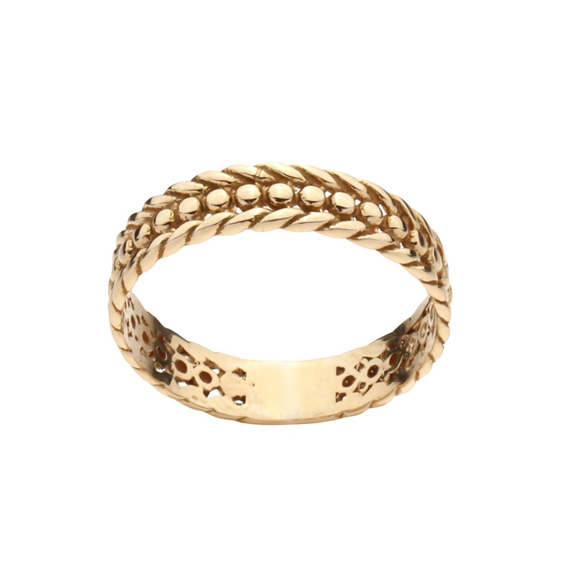 انگشتر طلا 18 عیار زنانه نیکان گلد مدل گندم سایز 56