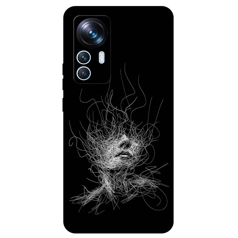 کاور مگافون طرح اسکچ صورت مدل 7423 مناسب برای گوشی موبایل شیائومی 12 Pro