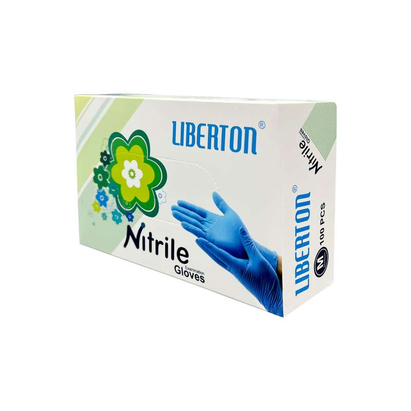 دستکش نیتریل لیبرتون مدل Latex Free سایز M بسته 100 عددی