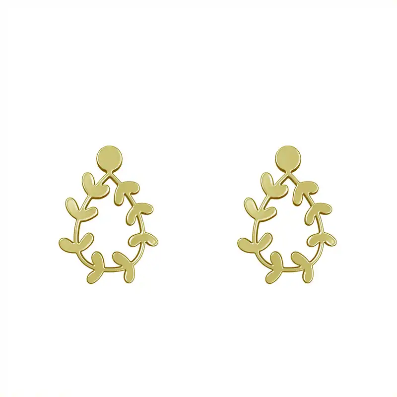 گوشواره طلا 18 عیار زنانه مدوپد مدل برگ کد GA1-15027