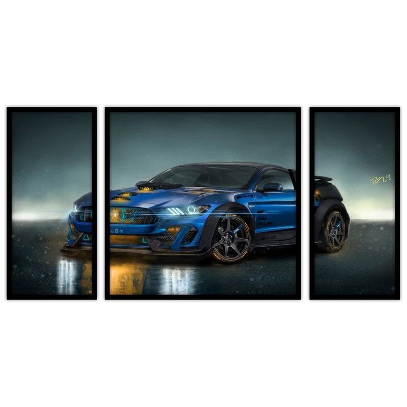 تابلو بکلیت طرح ماشین مسابقه مدل B-bu3625 مجموعه 3 عددی