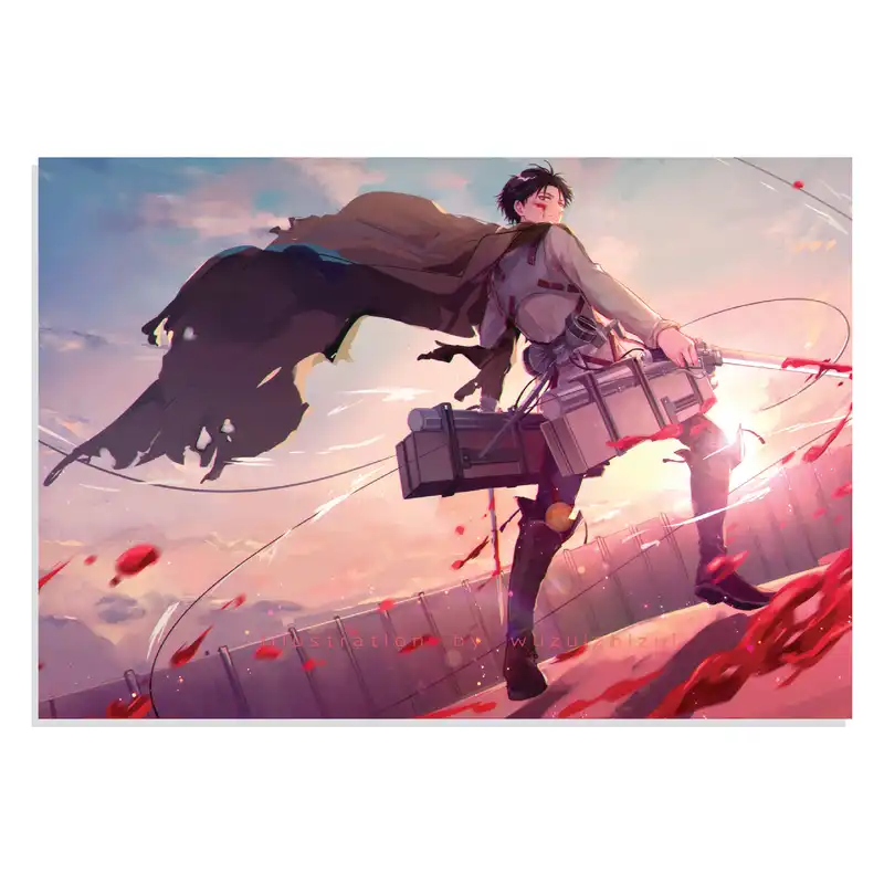 پوستر  طرح انیمه حمله به تایتان ها لیوای آکرمن Attack on Titan Anime Levi Ackerman مدل NV0558