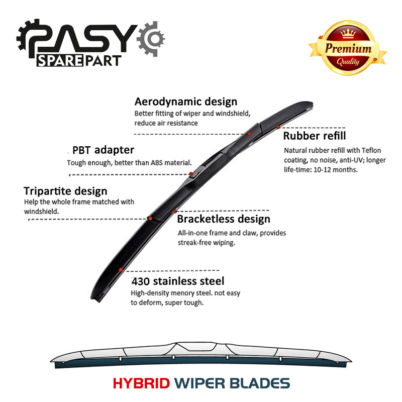 تیغه برف پاک‌کن پاسیکو مدل HYBRID PLUS مناسب برای نیسان تینا بسته 2 عددی