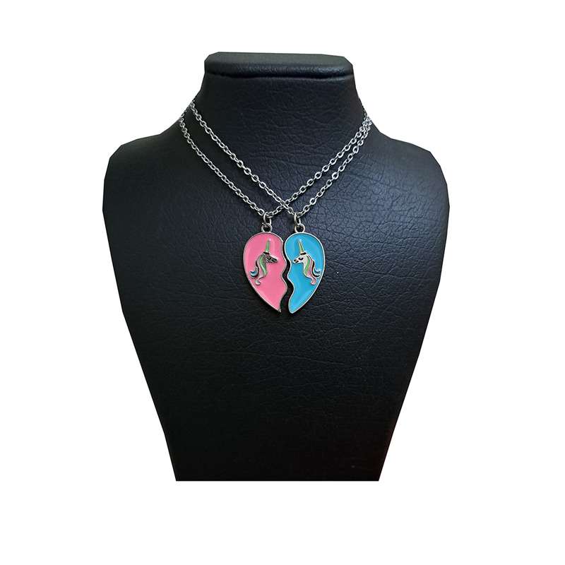 گردنبند دخترانه مدل دوستی یونی کورن بسته 2 عددی