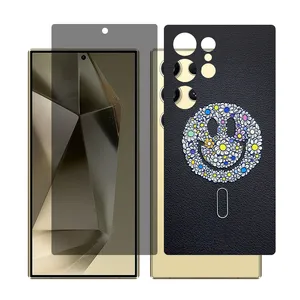 Glass Together model privacy screen protector for Samsung Galaxy S23 Ultra mobile phone with back cover sticker