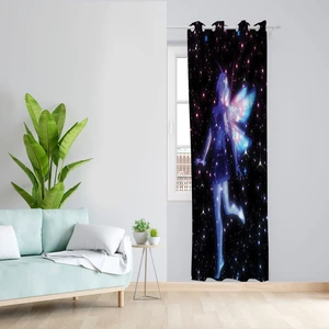 پرده مدل اتاق کودک مخمل پانچی طرح فضا کد 2475 سایز 140x280 سانتی متر