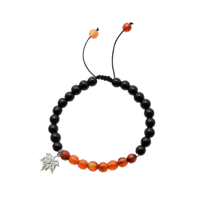 دستبند زنانه دلنار گالری مدل سنگ عقیق و برگ پاییزی S دستبند زنانه دلنار گالری مدل سنگ عقیق و برگ پاییزی S