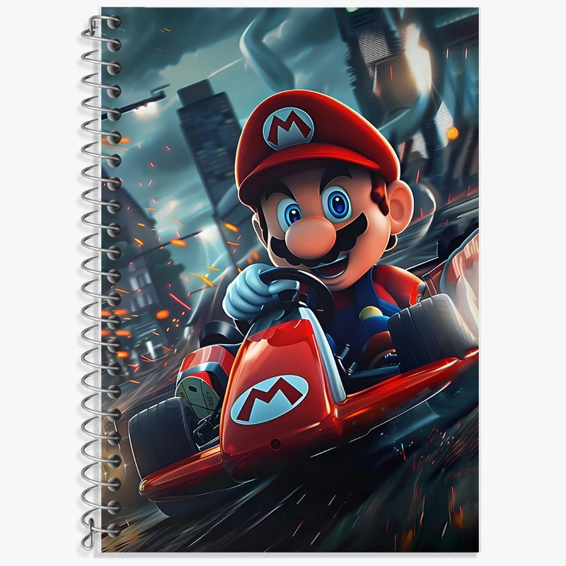 دفتر زبان 50 برگ خندالو مدل دو خط طرح سوپر ماریو (Super Mario) کد F7182