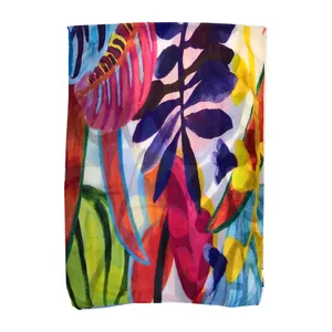 شال زنانه مدل نخی طرح برگ وگل