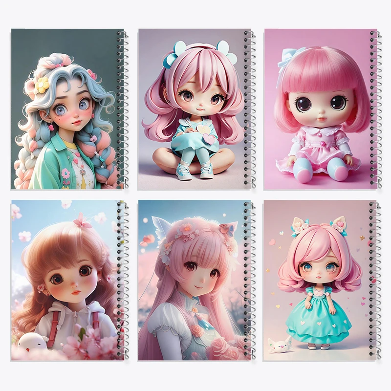 دفتر نقاشی 50 برگ خندالو طرح دخترانه کد 270 مجموعه 6 عددی