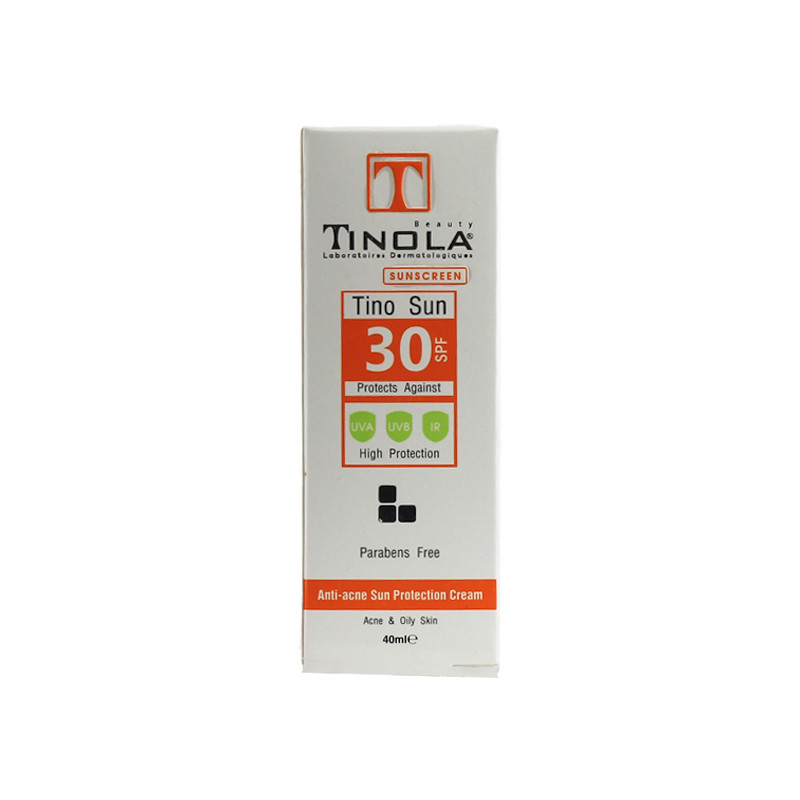 کرم ضد آفتاب بدون رنگ تینولا بیوتی SPF 30 مدل Tino Sun ‌مناسب پوست‌های چرب و مختلط حجم 40 میلی‌لیتر