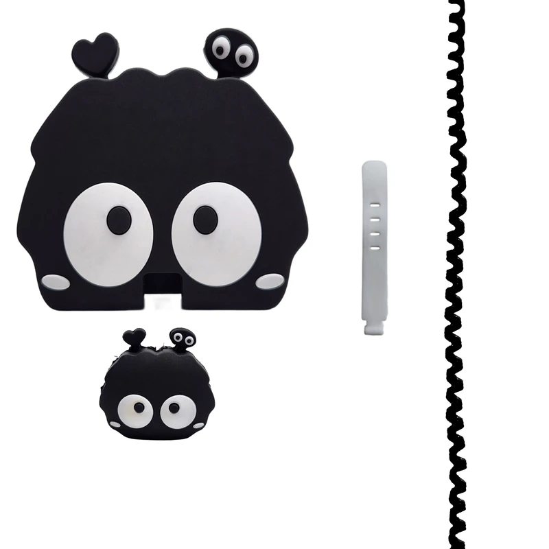 محافظ کابل مدل فانتزی طرح چشم به همراه محافظ شارژ دیواری مجموعه 4 عددی