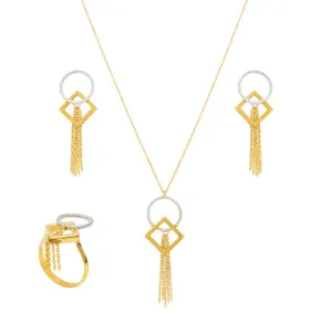 نیم ست طلا 18 عیار زنانه مدل C0014