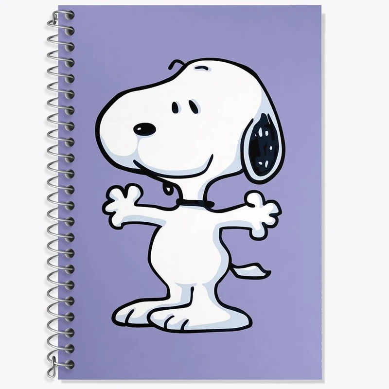 دفتر زبان 50 برگ خندالو مدل سه خط طرح انیمیشن اسنوپی Snoopy کد 13878