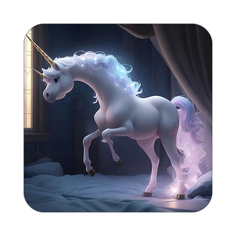 زیر لیوانی کاکتی طرح اسب تک شاخ و یونیکورن مدل mp33359