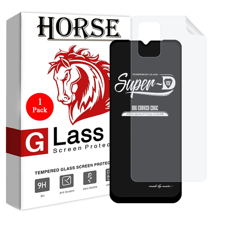محافظ صفحه نمایش هورس مدل 2SN-Glass مناسب برای گوشی موبایل سامسونگ Galaxy A02s به همراه محافظ پشت گوشی