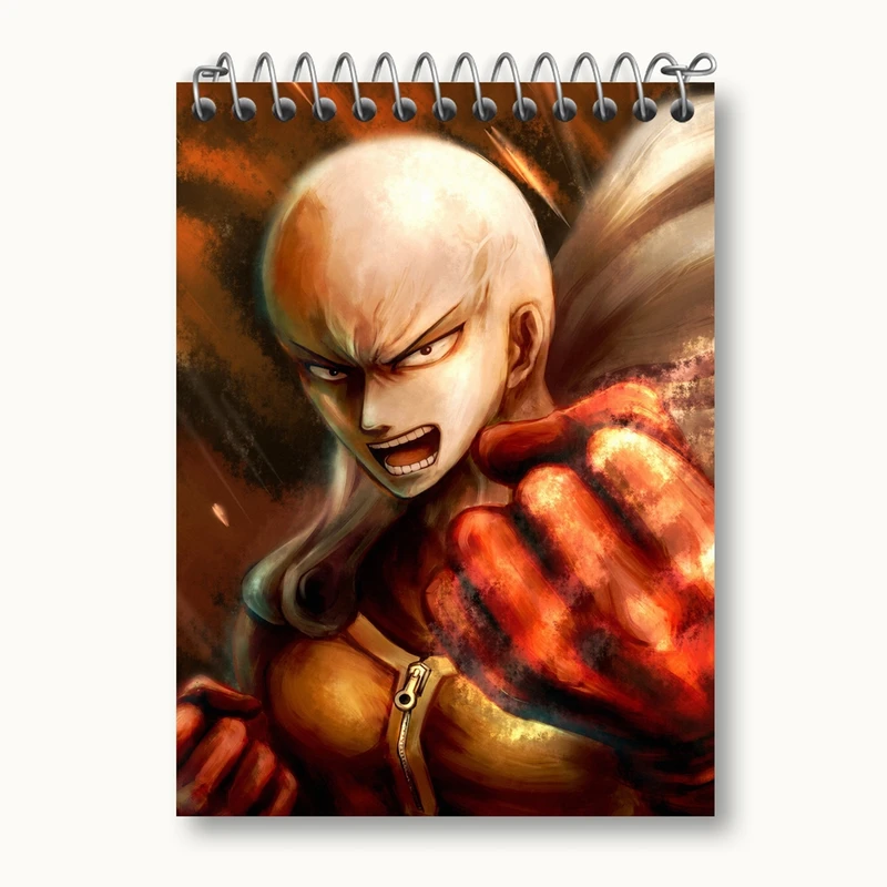 دفتر یادداشت 50 برگ خندالو مدل سایتاما انیمه مرد تک مشتی One Punch Man کد 11346