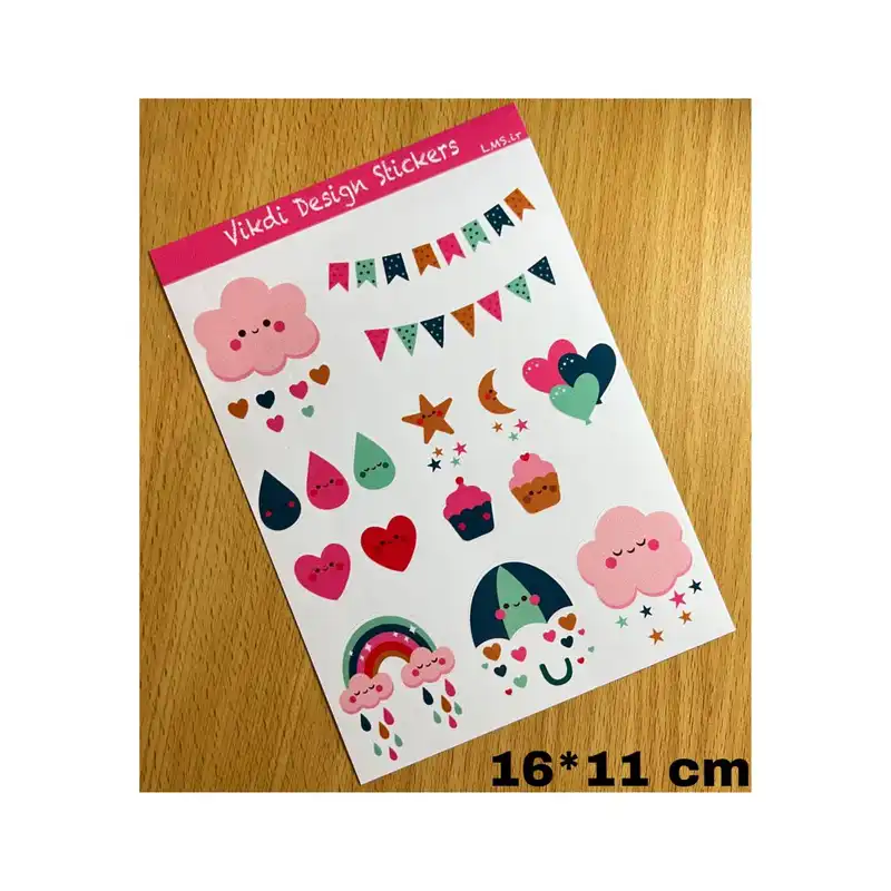 برچسب ویکدی مدل فانتزی طرح کودکانه دخترانه و پسرانه مجموعه 6 عددی