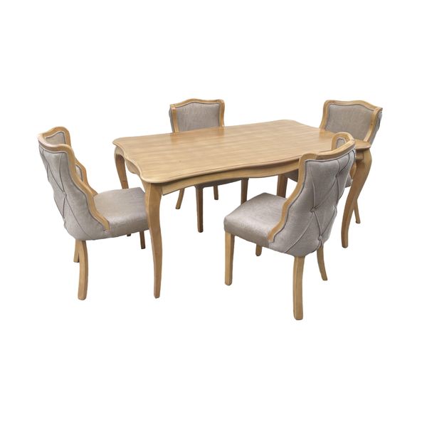 میز و صندلی ناهارخوری 4 نفره گالری چوب آشنایی مدل Khod-Flmngo4
