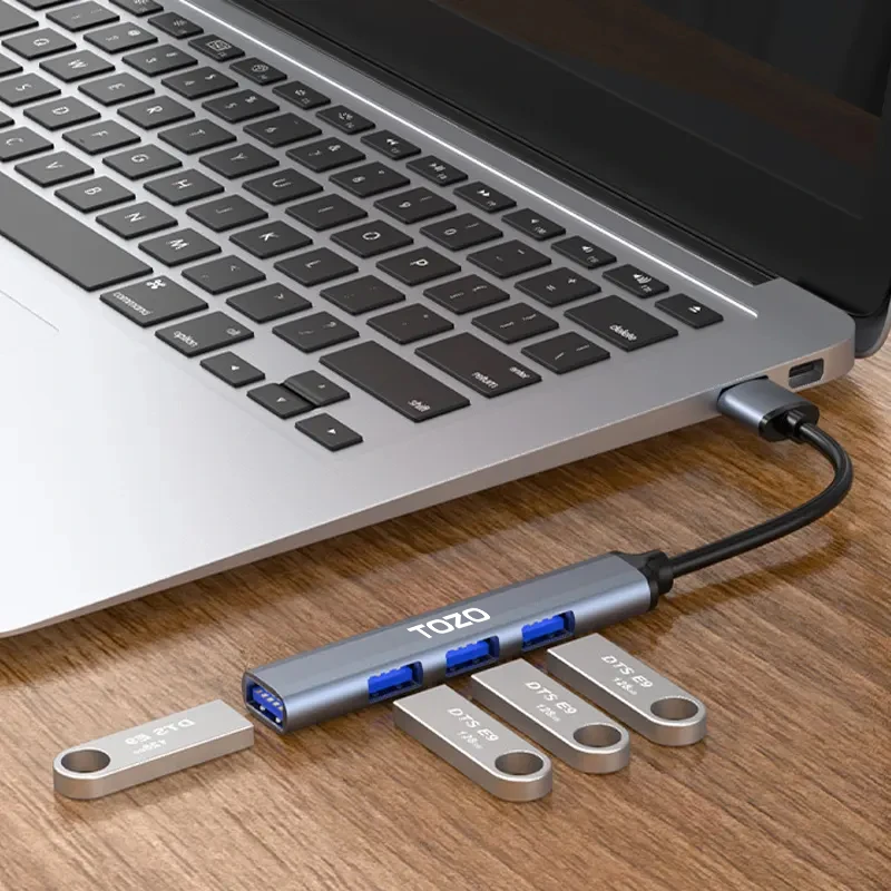 عکس شماره 2 : هاب usb-c چهار پورت usb توزو مدل flow