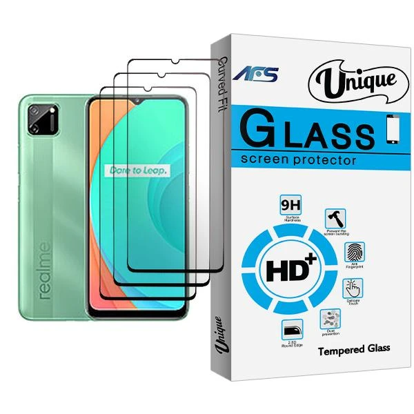 محافظ صفحه نمایش ای اف اس مدل Unique Glass MIX003 مناسب برای گوشی موبایل ریلمی C11 بسته سه عددی