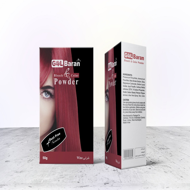 پودر دکلره گلباران مدل NW وزن 50 گرم رنگ شرابی