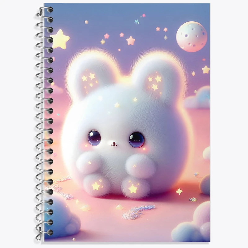 دفتر زبان 50 برگ خندالو مدل دو خط طرح خرگوش کیوت کد F5440