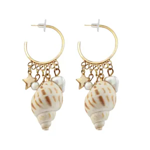 گوشواره میخی دخترانه مدل صدف 