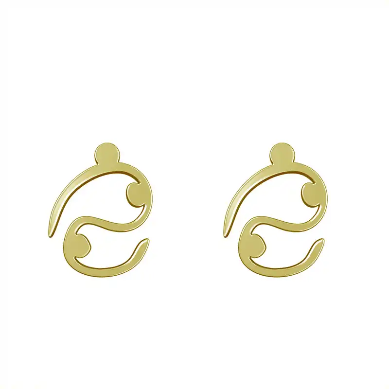 گوشواره طلا 18 عیار زنانه مدوپد مدل هندسی کد GA1-16169