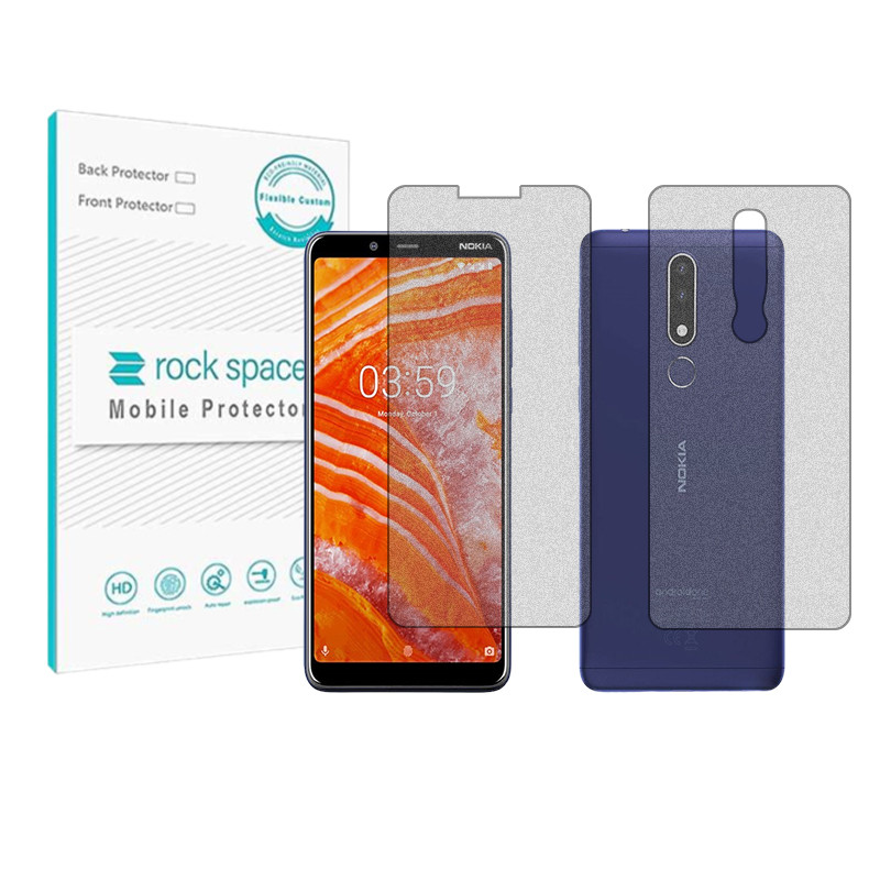 محافظ صفحه نمایش مات راک اسپیس مدل HyMTT مناسب برای گوشی موبایل نوکیا 3.1 Plus به همراه محافظ پشت گوشی