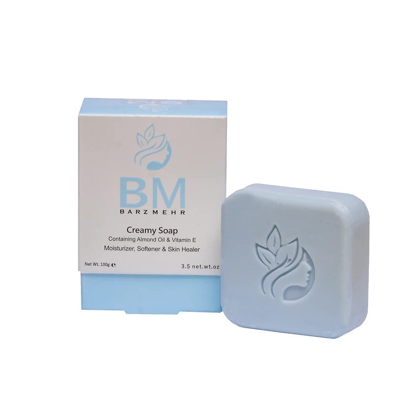صابون شستشو برزمهر مدل کرم دار وزن 100 گرم