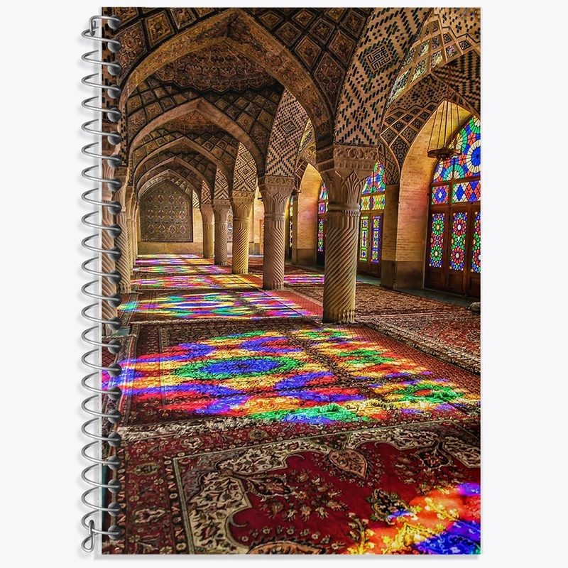 دفتر زبان 50 برگ خندالو مدل سه خط طرح مسجد نصیر الملک شیراز کد F1629