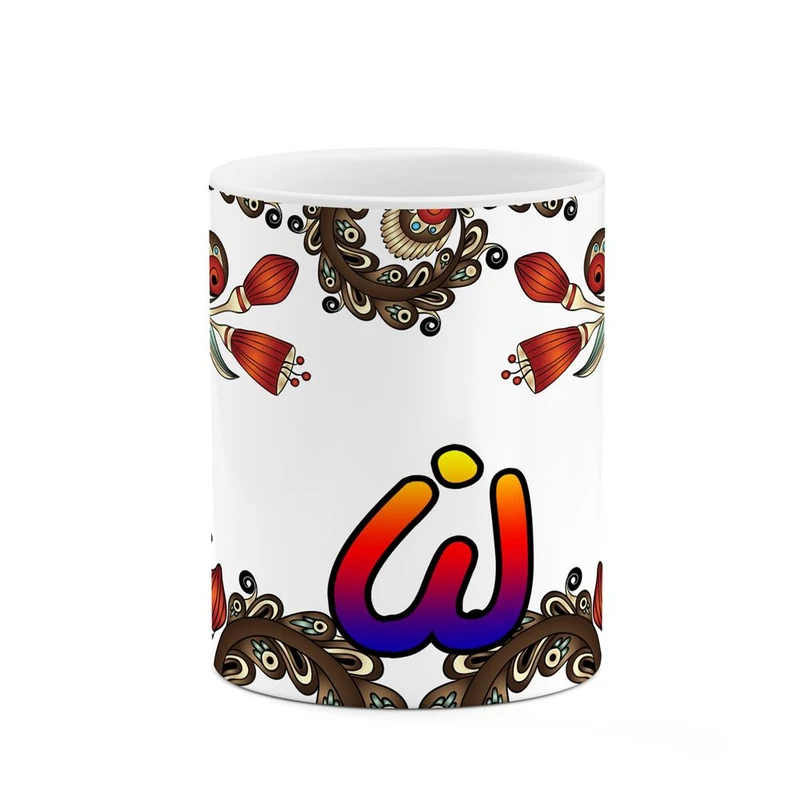 ماگ کاکتی مدل اسم لنا طرح سنتی گل و بته کد mgh46907