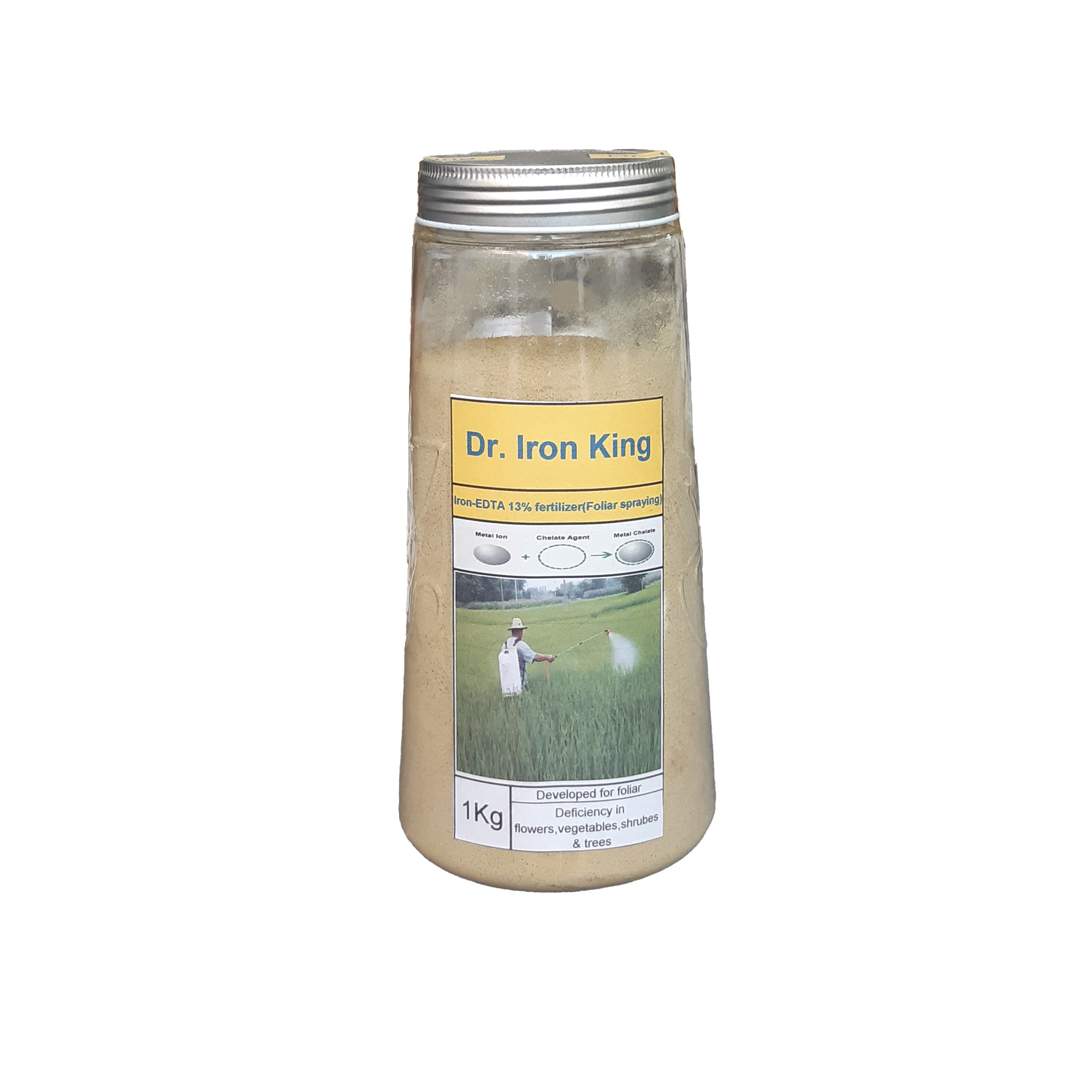 کود آهن کلات محلول پاشی EDTA 13% دکتر آیرن کینگ  مدل Foiler01 وزن 1 کیلوگرم