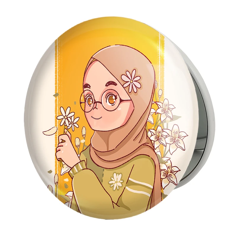 آینه جیبی خندالو طرح دخترانه باحجاب مدل تاشو کد 25989 