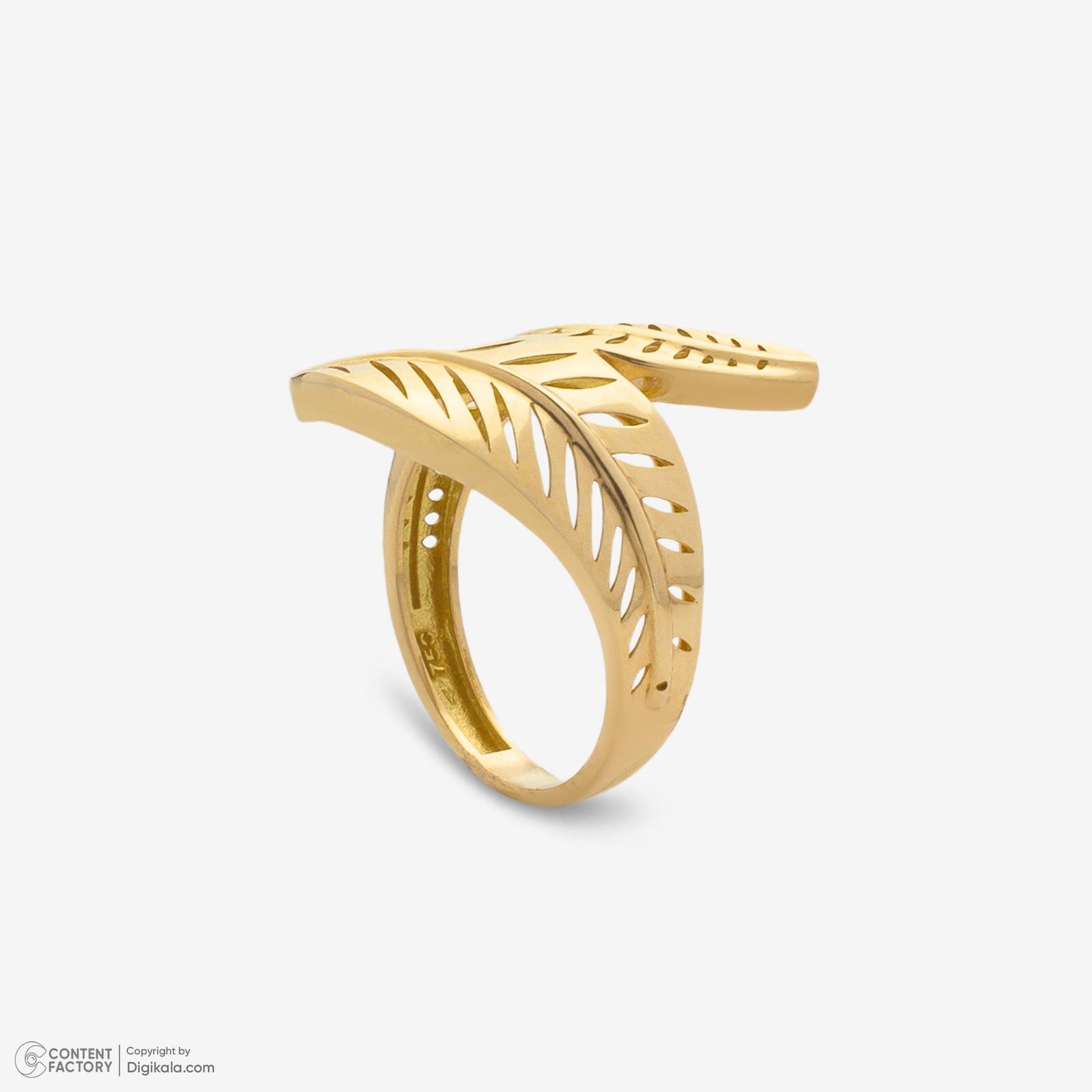 انگشتر طلا 18 عیار زنانه گلدم مدل R348002 سایز 53 -  - 5