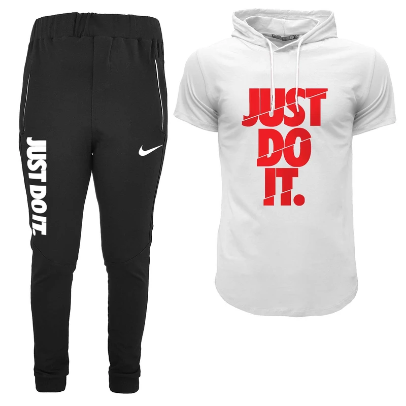 ست تی شرت کلاه دار و شلوار مردانه مدل 00404122