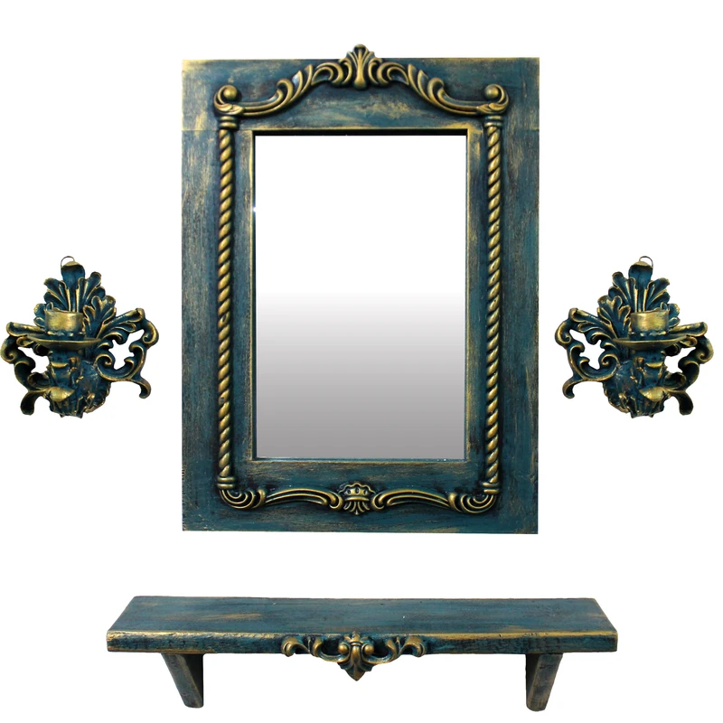  آینه و کنسول کد 40-30 به همراه 2 عدد شمعدان