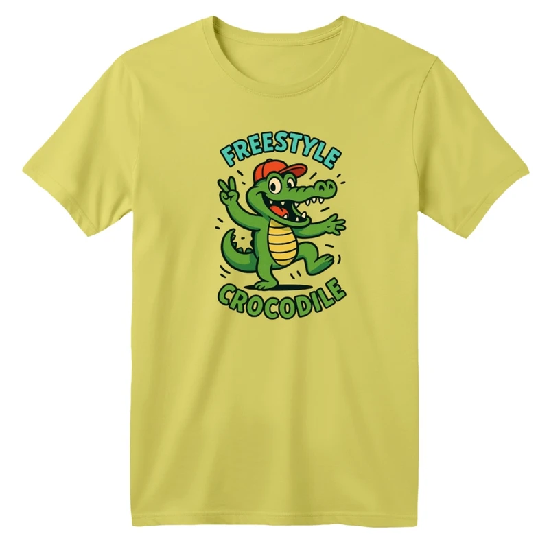 تی شرت آستین کوتاه بچگانه مدل کروکدیل خوشحال