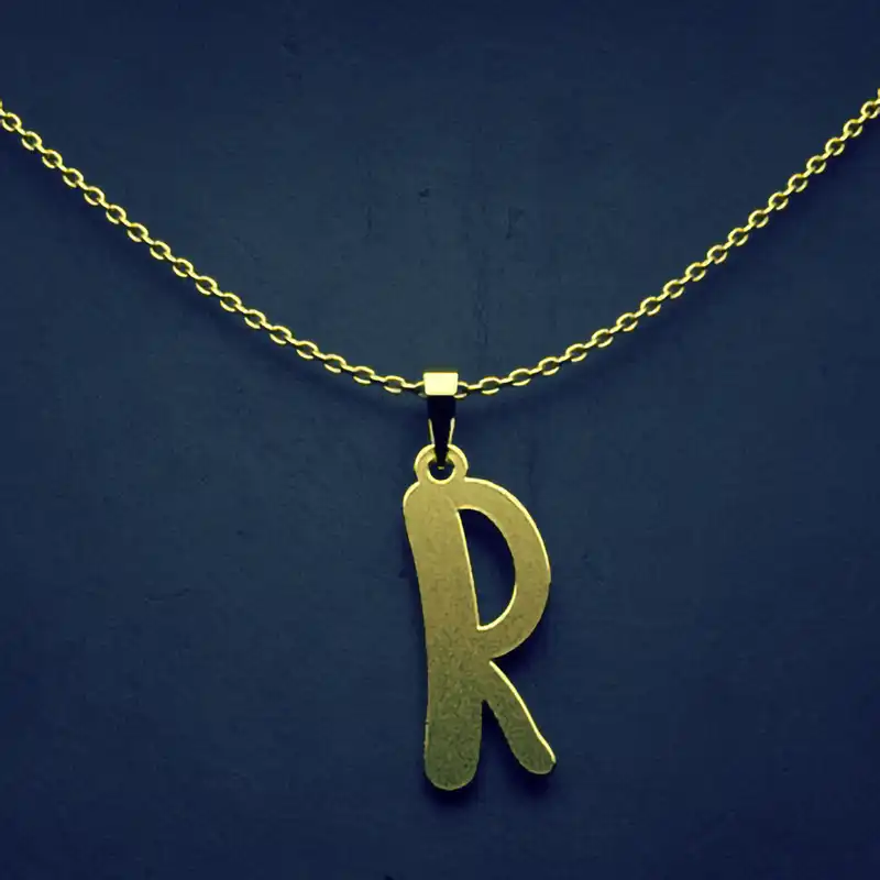 گردنبند طلا 18 عیار زنانه مدوپد مدل حرف R کد H3-1-1408