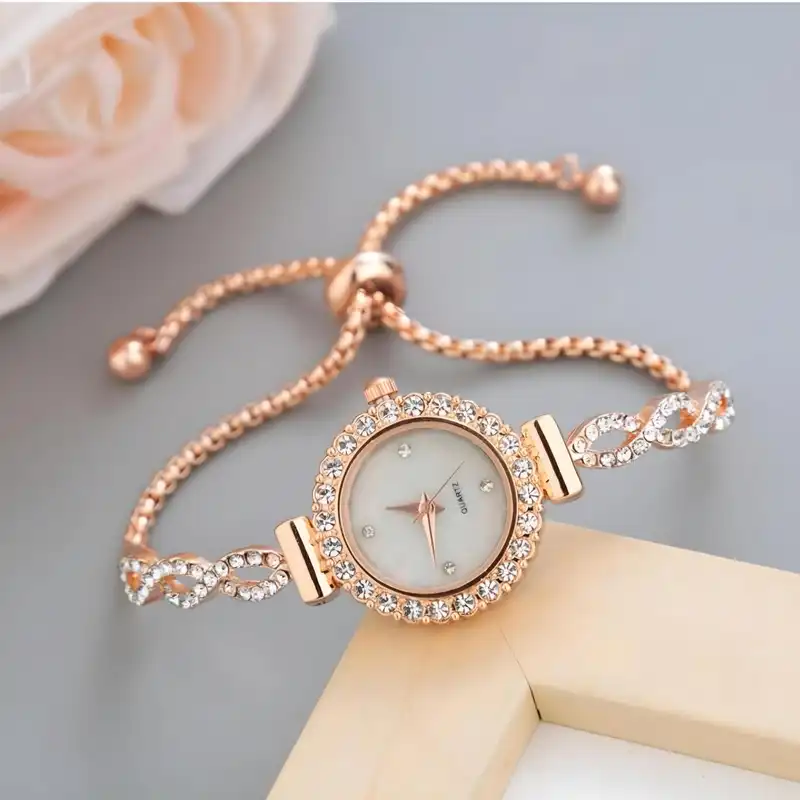 ساعت مچی عقربه ای زنانه مدل دور نگین بند کراواتی کد 3