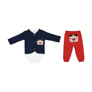 ست 3 تکه لباس نوزادی بی بی وان مدل دلقک کد 421