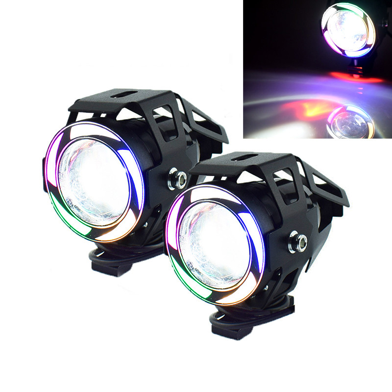 پرژکتور دی لایت دو کنتاکت خودرو مدل U7C RGB بسته دو عددی