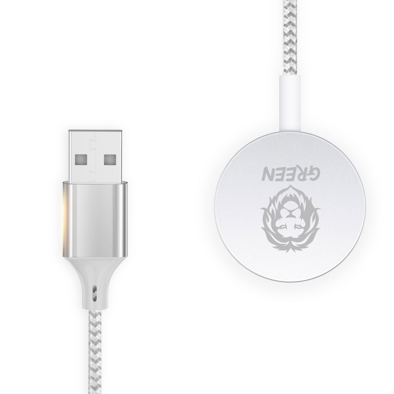 کابل شارژ مغناطیسی گرین لاین مدل magnetic charging مناسب برای اپل واچ /45/ 38/40 میلی متری