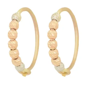 گوشواره طلا 18 عیار زنانه طلای مستجابی مدل حلقه ای گوی البرنادو کد 670193